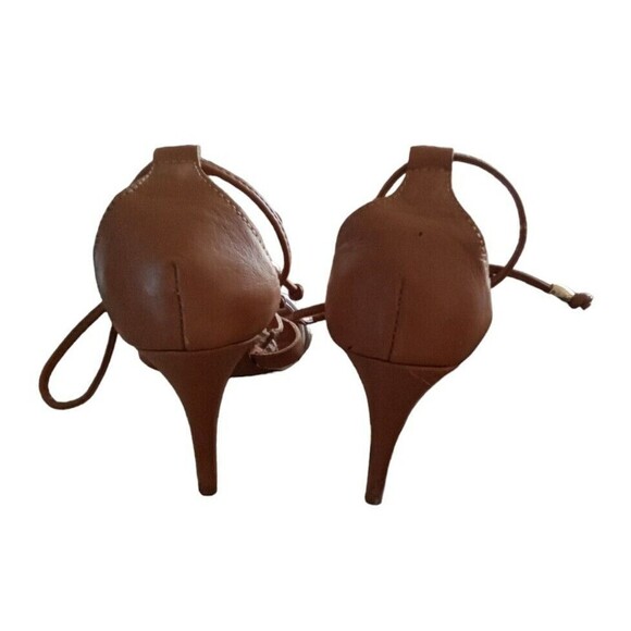 SONHODOSPE BRAZIL HEELS 5B TIE AT ANKLES WHITE TAN - Picture 4 of 7